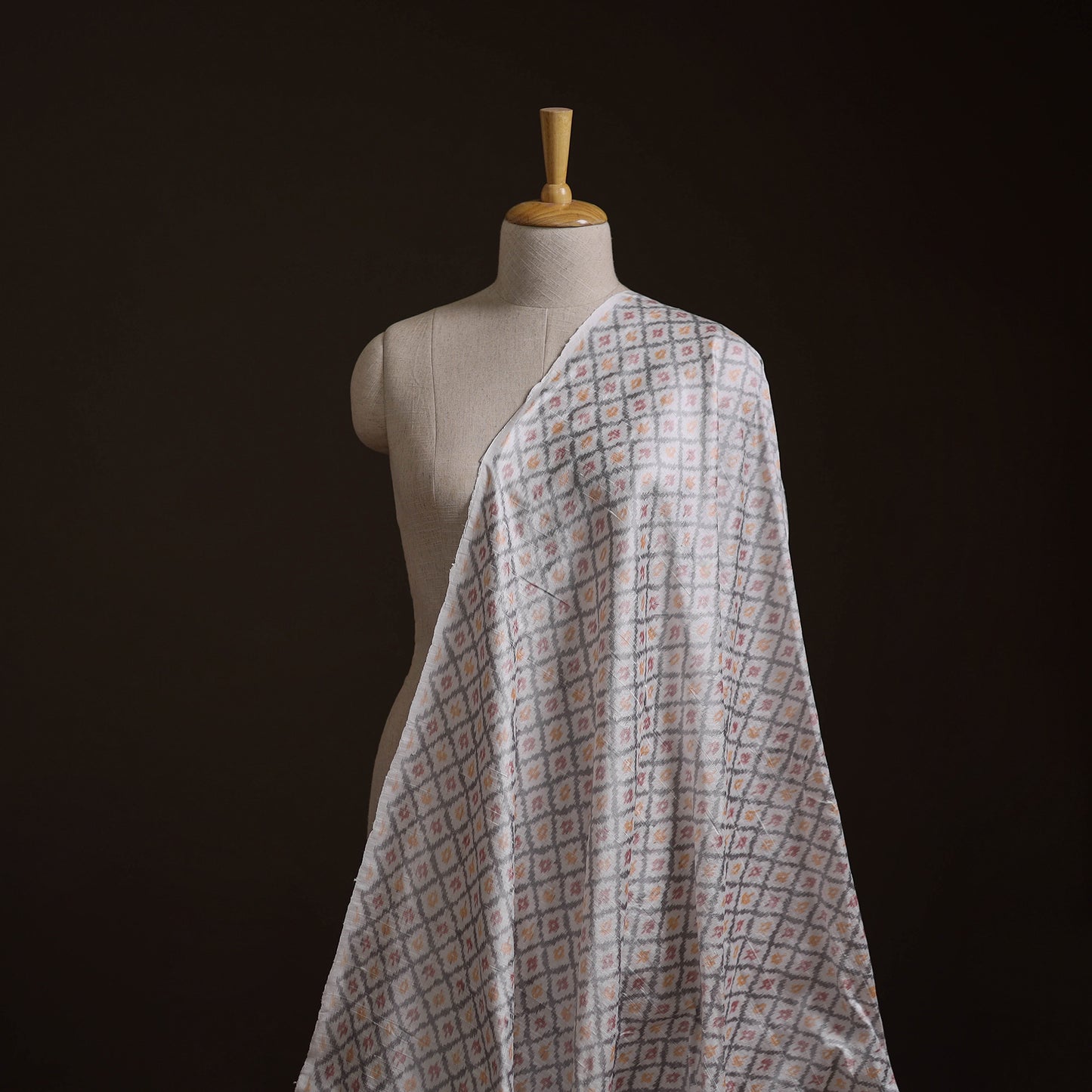 Pochampally Ikat Pure Handloom Raw Silk Fabric 05