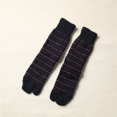 Black - Kumaun Hand Knitted Woolen Socks (Adult) 45