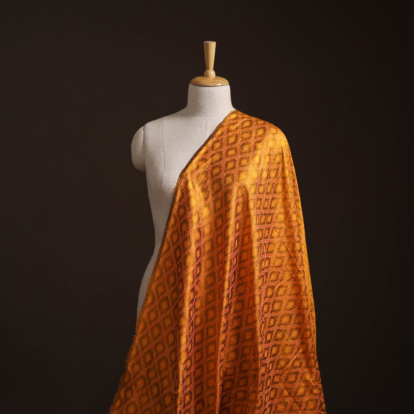 Pochampally Ikat Pure Handloom Raw Silk Fabric 11