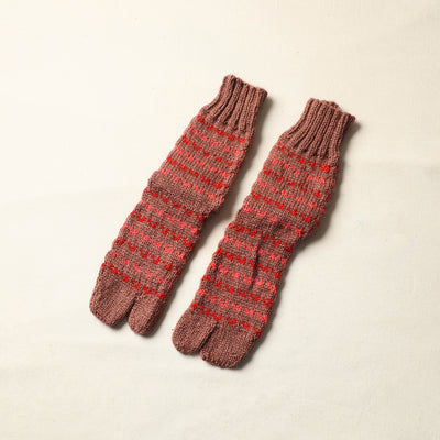 Brown - Kumaun Hand Knitted Woolen Socks (Adult) 47