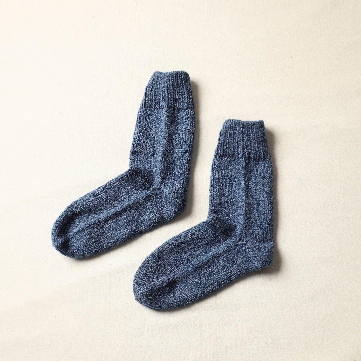 Blue - Kumaun Hand Knitted Woolen Socks (Adult) 48