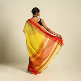 Buy Yellow Bengal Woven Border Handloom Cotton Saree