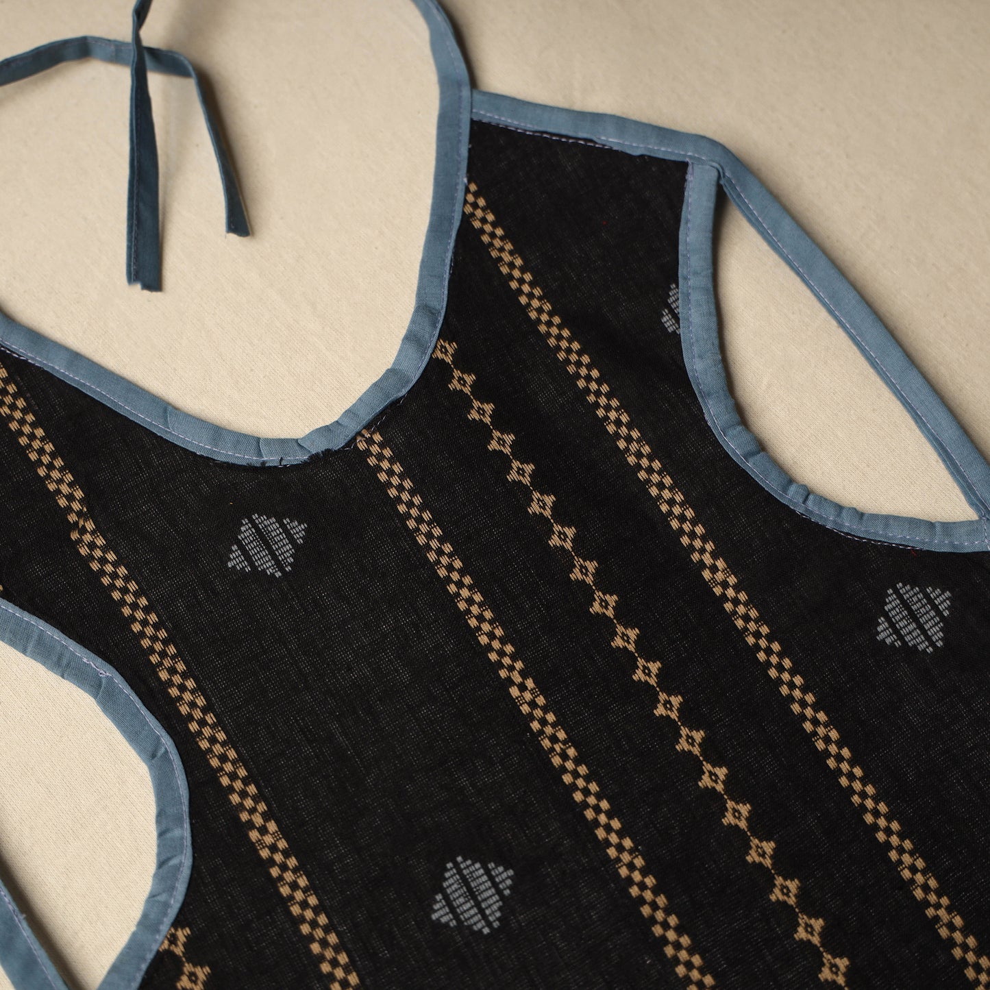 Black Handmade Cotton Baby Bib