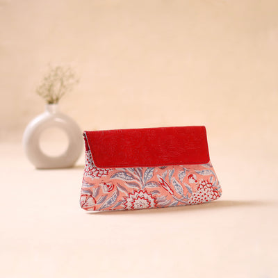 Embossed Leather Flap Hand Print Clutch  10