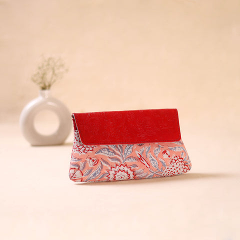 Embossed Leather Flap Hand Print Clutch  10