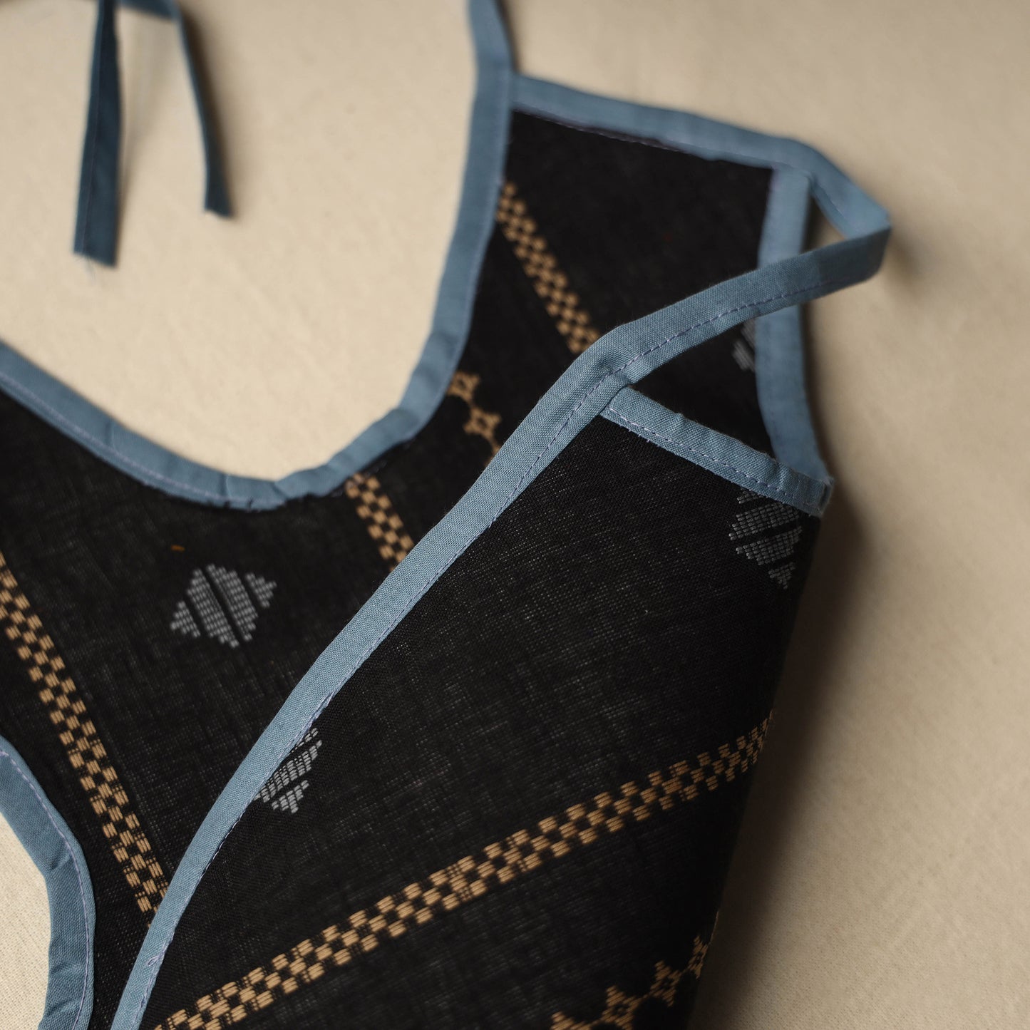 Black Handmade Cotton Baby Bib