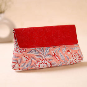 Embossed Leather Flap Hand Print Clutch  10