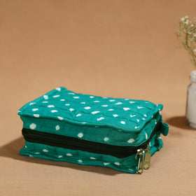 Green Handmade 4 Pockets Cotton Jewelry Bag 02 