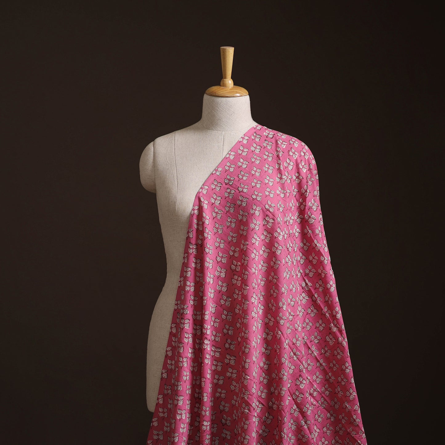 Pink - Akola Hand Block Print Slub Cotton Fabric 22