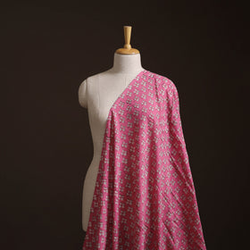 Pink - Akola Hand Block Print Slub Cotton Fabric 22