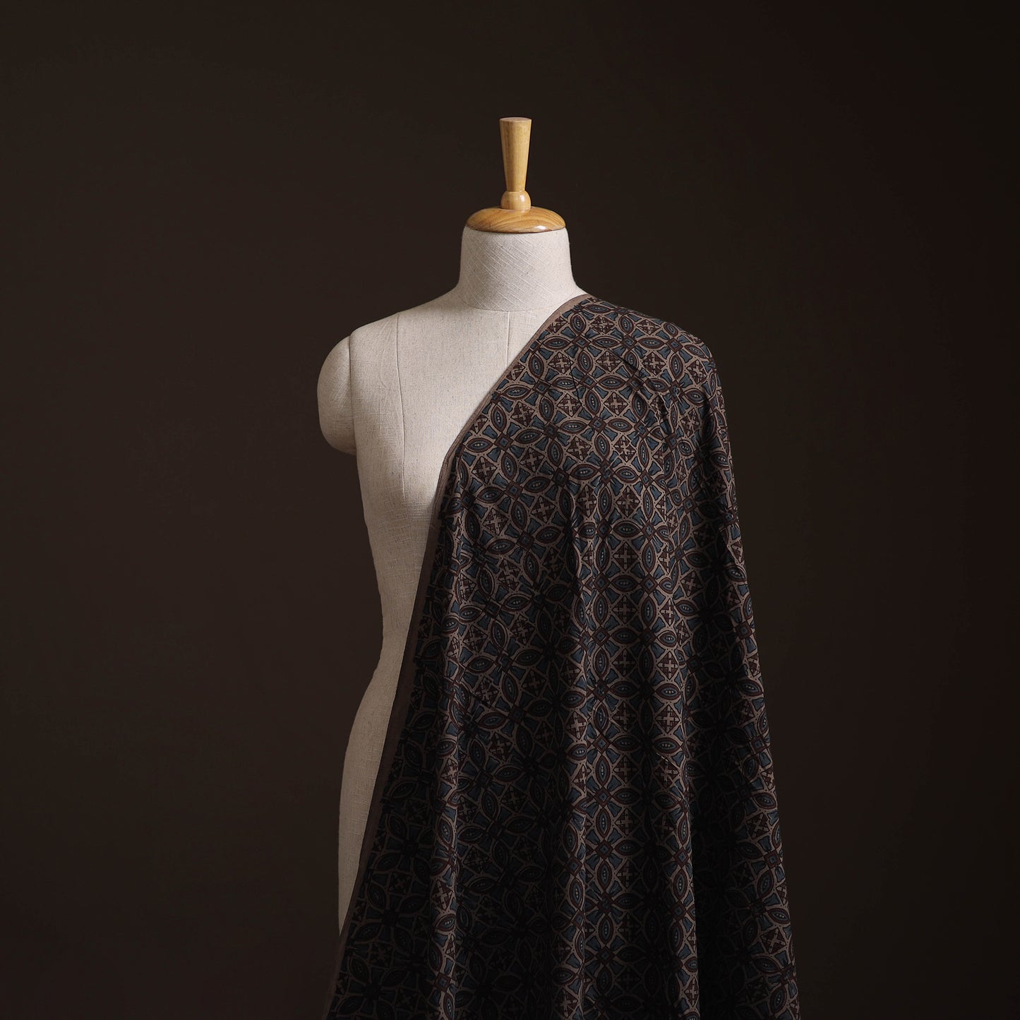 Hand Block Ajrakh Print Natural Dyed Cotton Fabric 22