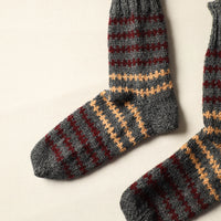 Grey - Kumaun Hand Knitted Woolen Socks (Adult) 52