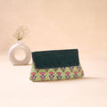 Embossed Leather Flap Hand Print Clutch  01