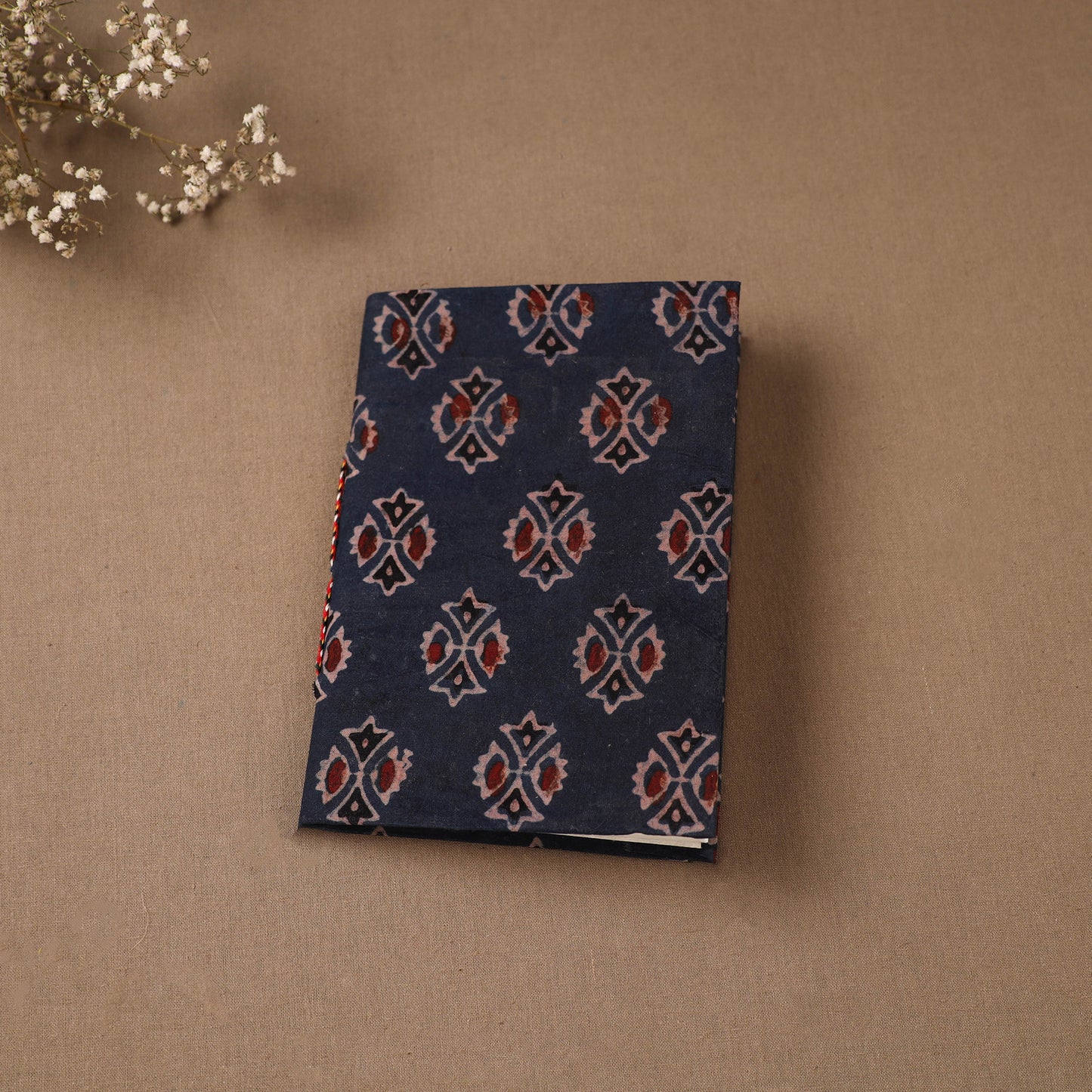 Handmade Paper Notebook in Ajrakh Cover (7 x 5 in) 50