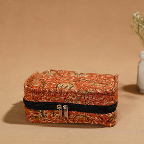 Orange Handmade 4 Pockets Cotton Jewelry Bag