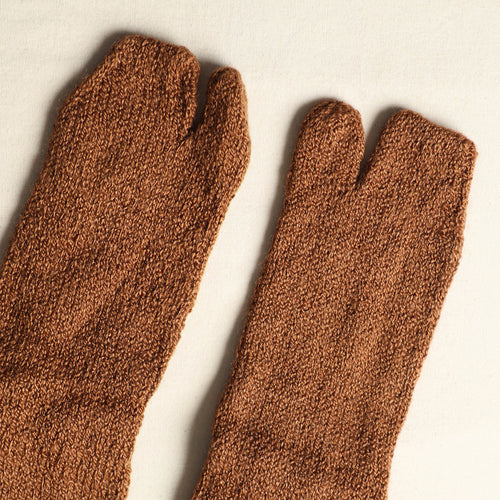 Brown - Kumaun Hand Knitted Woolen Socks (Adult) 53