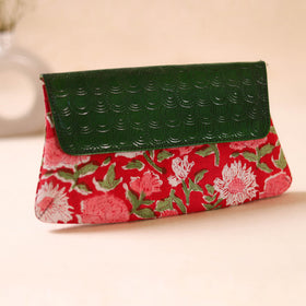 Embossed Leather Flap Hand Print Clutch  02