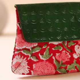 Embossed Leather Flap Hand Print Clutch  02