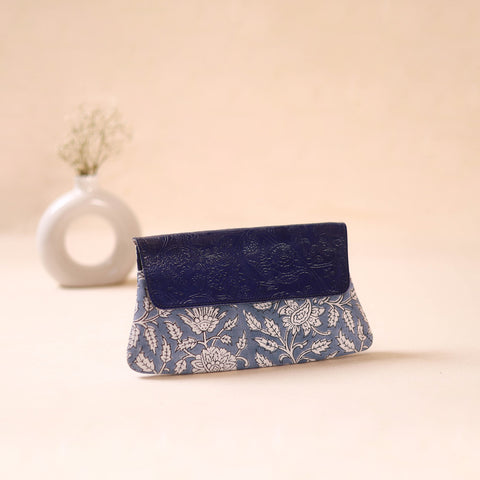 Embossed Leather Flap Hand Print Clutch  03