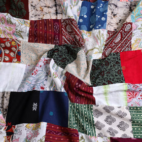 Multicolor - handcrafted patchwork cotton unstitched kurta