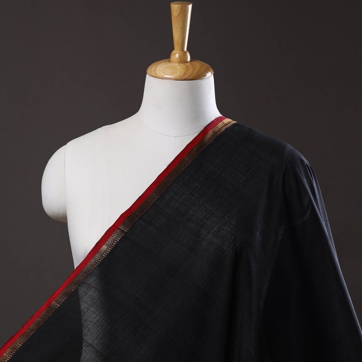 Original Mangalagiri Handloom Cotton Zari Border Fabric 05