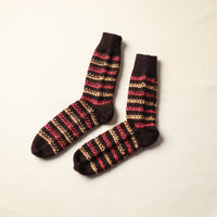 Black - Kumaun Hand Knitted Woolen Socks (Adult) 60