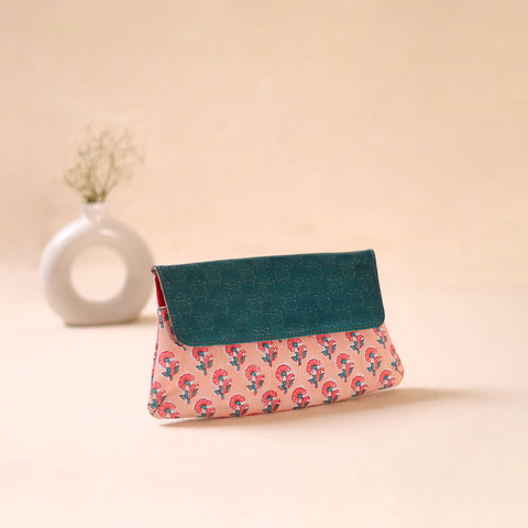Embossed Leather Flap Hand Print Clutch  04