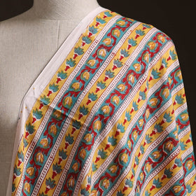 Yellow - Sanganeri Hand Block Print Cotton Fabric 06