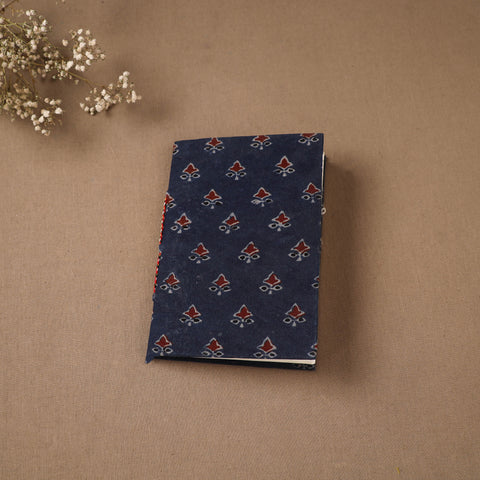 Blue - Handmade Paper Notebook in Ajrakh Cover (7 x 5 in) 38