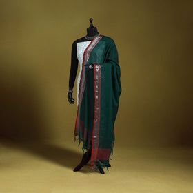 Green - dharwad cotton dupatta with zari border 57
