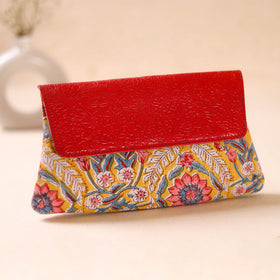 Embossed Leather Flap Hand Print Clutch  06