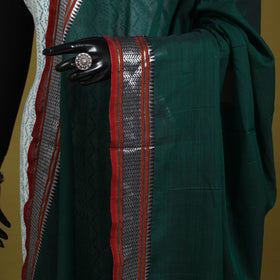 Green - dharwad cotton dupatta with zari border 57