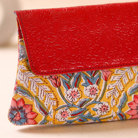 Embossed Leather Flap Hand Print Clutch  06