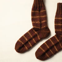 Brown - Kumaun Hand Knitted Woolen Socks (Adult) 67