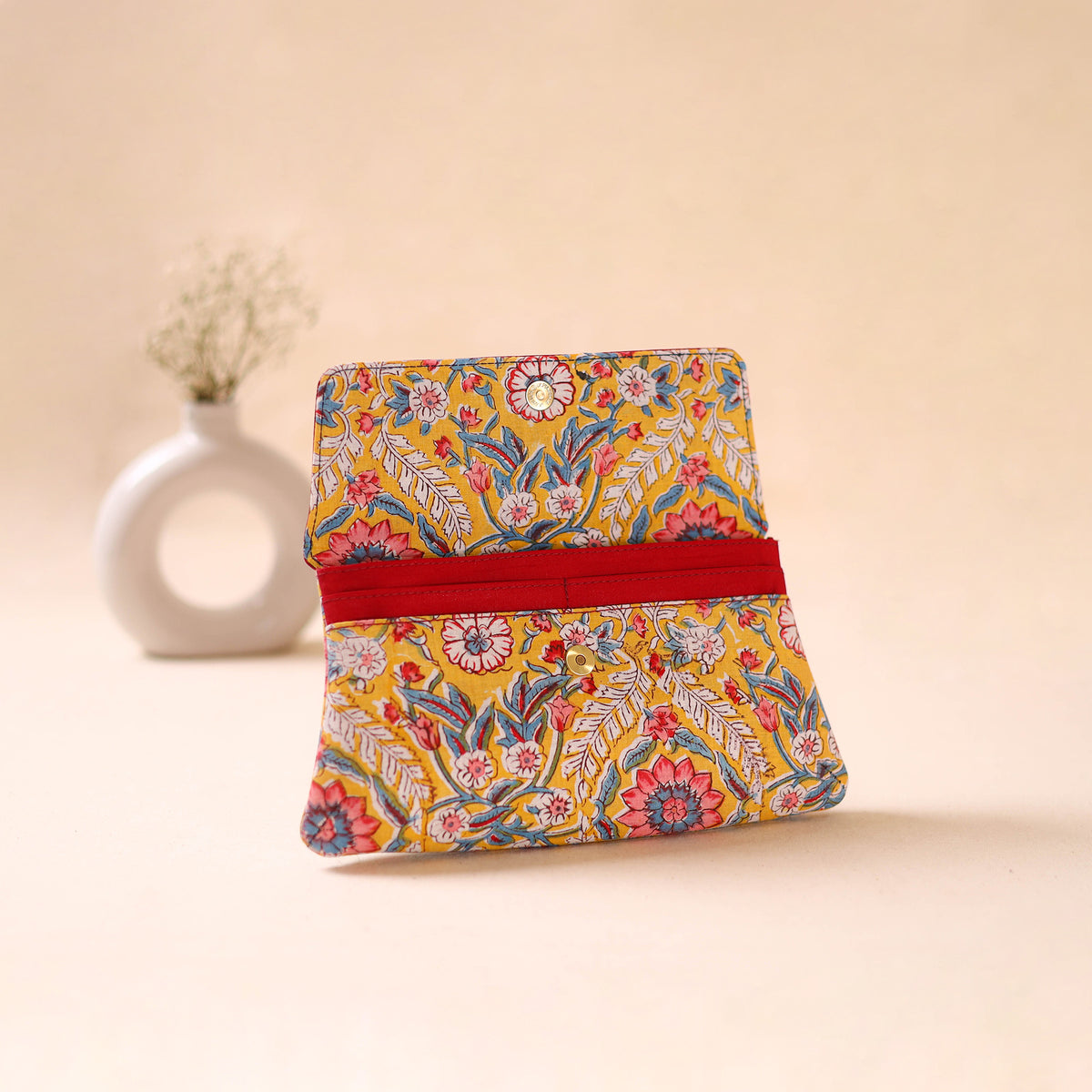 Embossed Leather Flap Hand Print Clutch  06