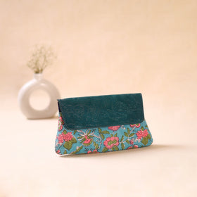 Embossed Leather Flap Hand Print Clutch  07