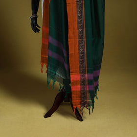 Green - dharwad cotton dupatta with zari border 58