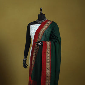 Green - dharwad cotton dupatta with zari border 59
