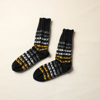 Black - Kumaun Hand Knitted Woolen Socks (Adult) 70