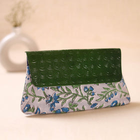 Embossed Leather Flap Hand Print Clutch  08