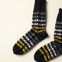 Black - Kumaun Hand Knitted Woolen Socks (Adult) 70