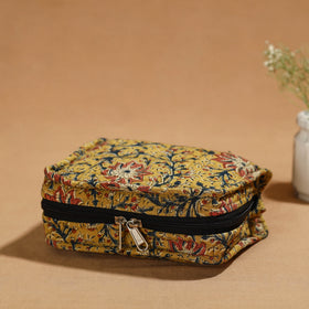 Yellow Handmade 4 Pockets Cotton Jewelry Bag 15 