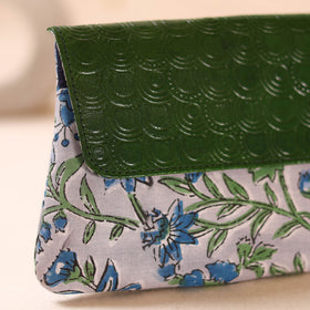 Embossed Leather Flap Hand Print Clutch  08