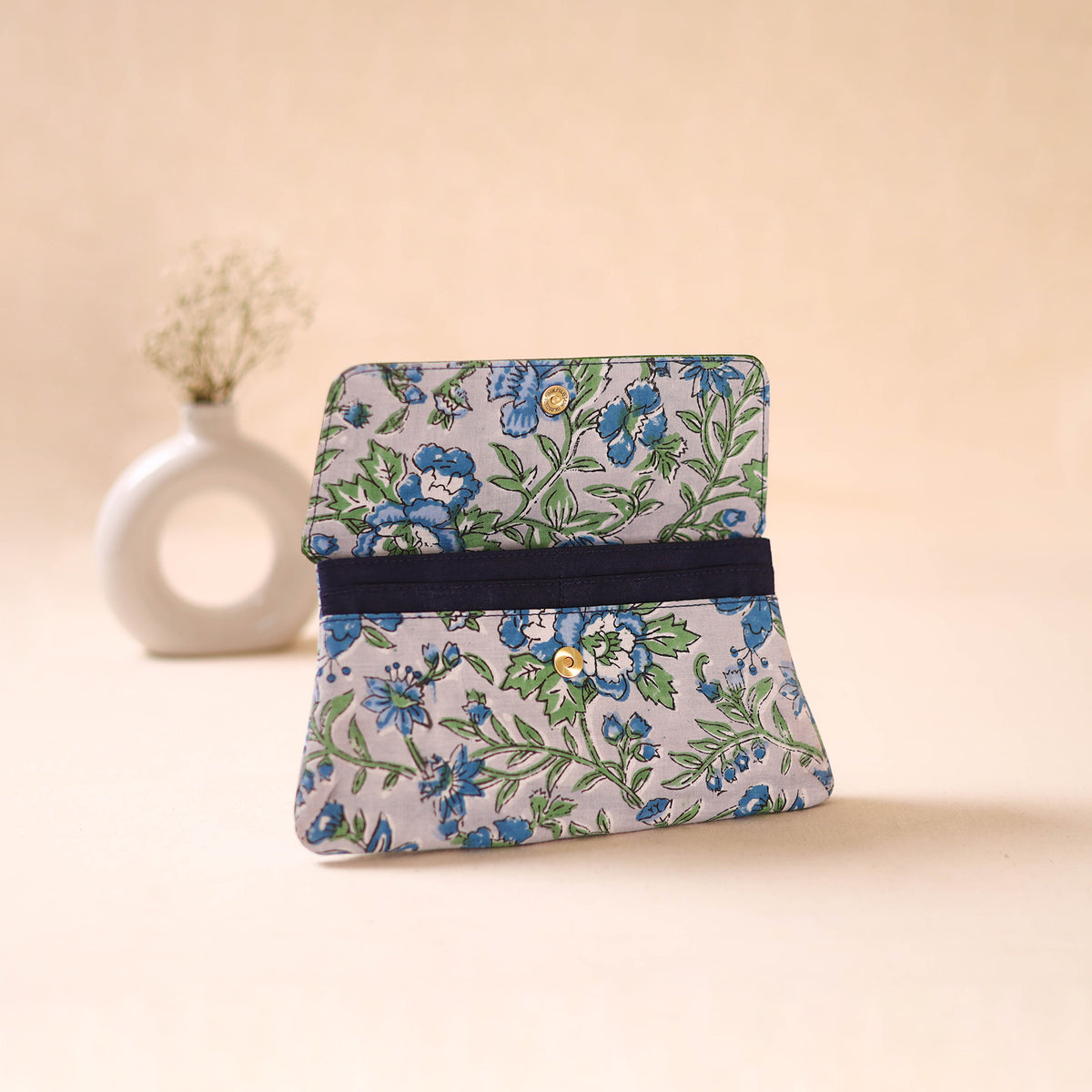 Embossed Leather Flap Hand Print Clutch  08