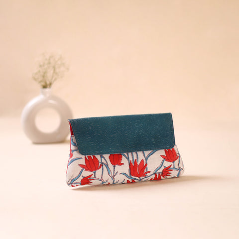 Embossed Leather Flap Hand Print Clutch  09