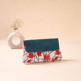 Embossed Leather Flap Hand Print Clutch  09
