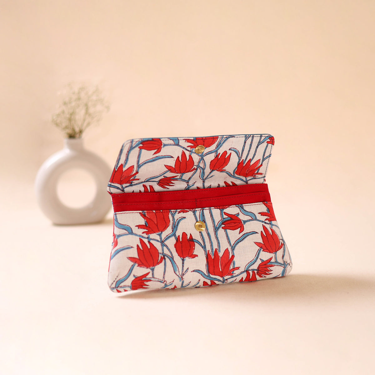 Embossed Leather Flap Hand Print Clutch  09