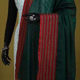 Green - dharwad cotton dupatta with zari border 61