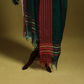 Green - dharwad cotton dupatta with zari border 61