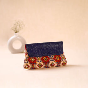 Embossed Leather Flap Hand Print Clutch  12